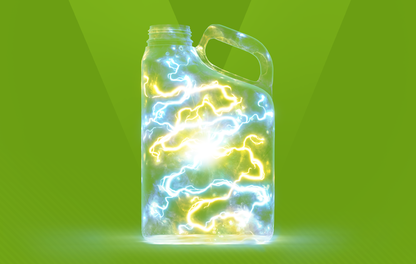 Ilustração de Embalagem transparente de Apresa com raios de energia dentro