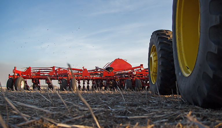 Image of a red seeder 