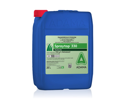 Pack Shot of 20L SprayTop 330 in blue bottle