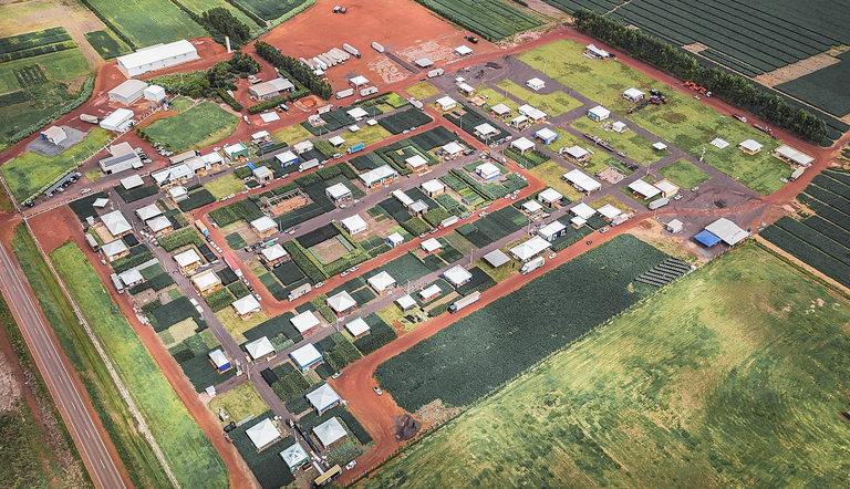 Foto aérea da feira Dinetec 2024