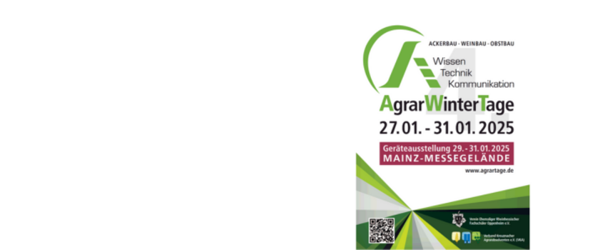 Die Besucher finden auf dem üblichen historischen Termin im Januar das über Jahrzehnte bewährte Konzept von Freigelände und Ausstellung in Hallen wieder. Vortagsveranstaltungen der Mitveranstalter ergänzen von Montag bis Freitag die Agrarwoche in Mainz. Die AgrarWinterTage werden damit erneut zum Mittelpunkt der Agrarbranche werden, und das weit über die Grenzen von Rheinhessen hinaus. Alle in der Agrarbranche relevanten Unternehmen und Hersteller sind vertreten. Nutzen Sie die Gelegenheit zum Gedankenausta