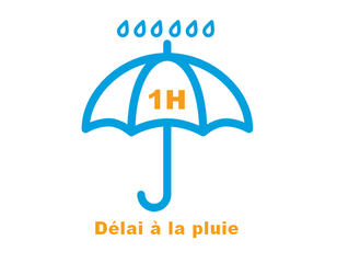 Résistance au lessivage - 1 heure de délai à la pluie