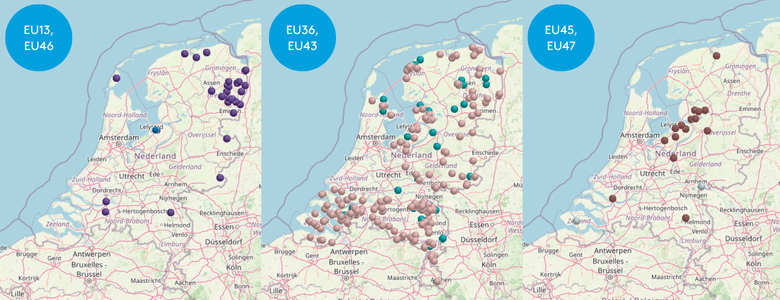 Locaties EU stammen Nederland