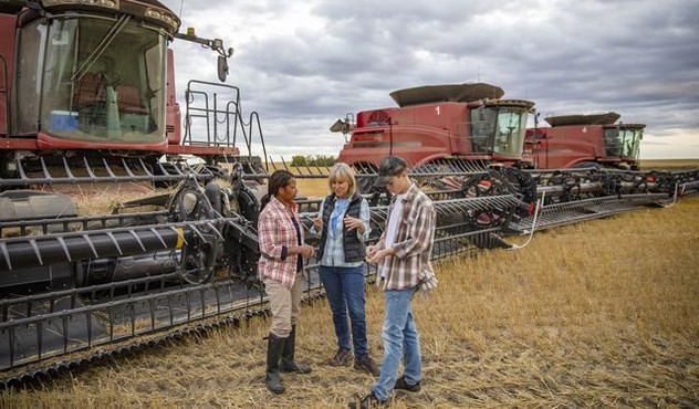 Farmers with Combines.