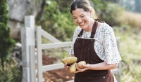 Woman Holding Potatoes