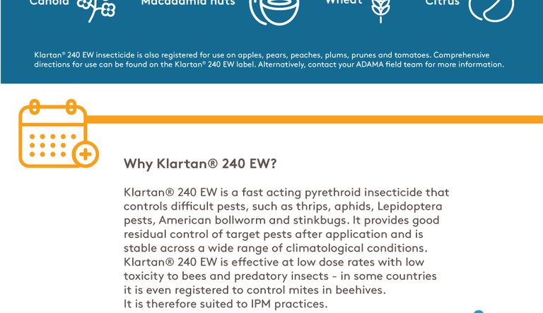 ADAMA KlartanR 240 EW Insecticide Infographic