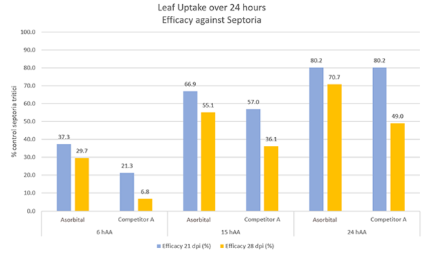 Leaf Uptake over 24 hours Efficacy against Septoria