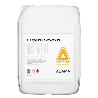Азотно-фосфорно-калійне добриво із мікроелементами СКУДЕРО 6-25-25 – каністра 20 л