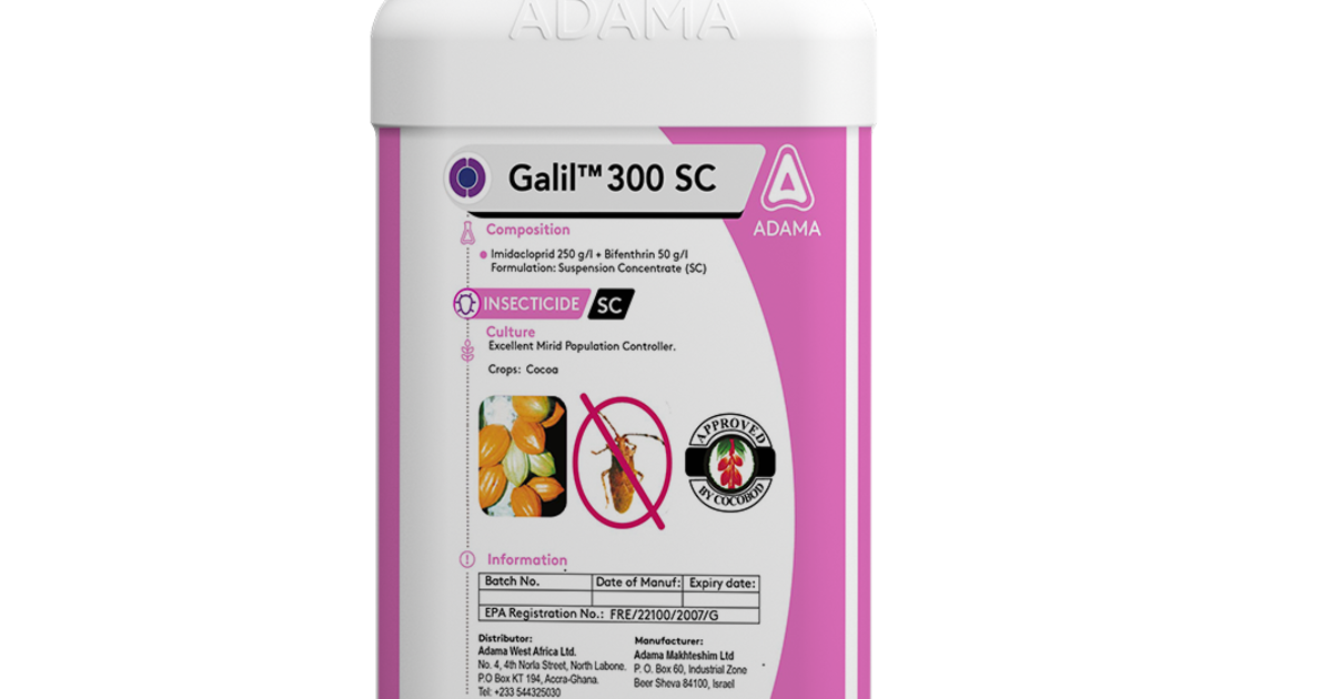 Galil-Unique insecticide for stem borer control in cocoa field.