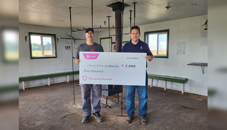 Pine Sno cheque presentation