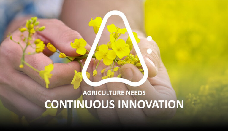 ADAMA logo with canola background with title reading agriculture needs continuous improvement