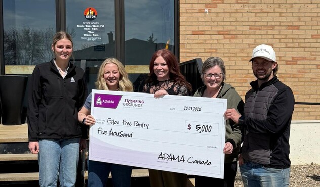 ADAMA presenting Stomping Grounds cheque to Eston Pantry