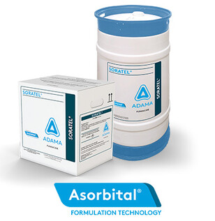 Box and Jug of SORATEL fungicide with Asorbital logo in corner