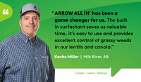 Grower testimonial speaking about Arrow all In 