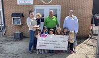 Stomping Grounds Initiative presenting cheque to Rosetown Kid Kare
